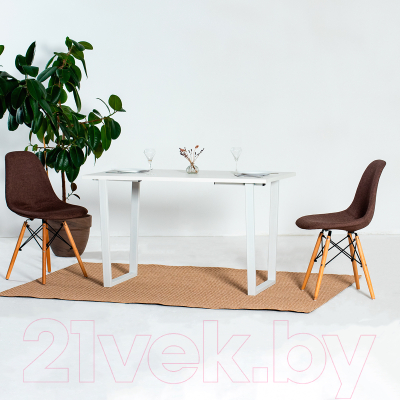 Обеденный стол Millwood Уэльс Л18 120x70 (белый/металл белый)