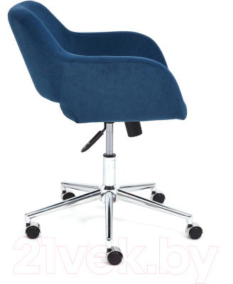 Кресло офисное Tetchair Modena хром/флок (синий 32)