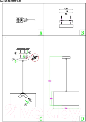 Потолочный светильник Evoluce Brescia SLE300513-03