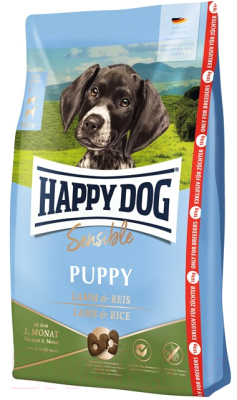 Сухой корм для собак Happy Dog Sensible Puppy Lamm & Reis / 61011 - фото