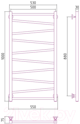 Полотенцесушитель водяной Сунержа Сирокко 100x50 / 00-0253-1050