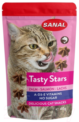 Лакомство для кошек Sanal Tasty Stars Salmon / 3881SC - фото