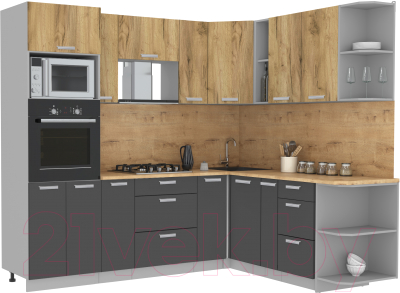 Готовая кухня Интерлиния Мила Лайт 1.88x2.4 правая - фото