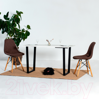 Обеденный стол Millwood Уэльс Л18 130x80 (дуб белый крафт/металл черный)