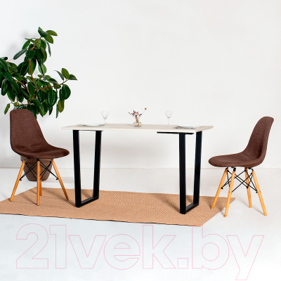 Обеденный стол Millwood Уэльс Л18 130x80 (дуб белый крафт/металл черный)