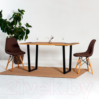 Обеденный стол Millwood Уэльс Л18 130x80 (дуб золотой крафт/металл черный)