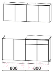 Кухонный гарнитур Артём-Мебель Лана СН-113 без стекла 1.6 (бетон спаркс лайт/бетон спаркс)