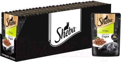 Влажный корм для кошек Sheba Ломтики в соусе. Утка