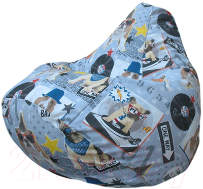 Бескаркасное кресло Flagman Груша Мега Г3.4-101 (бульдоги) - фото