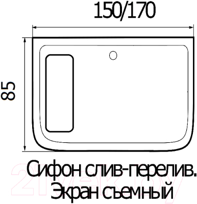 Ванна акриловая Wemor 170/85/55 S