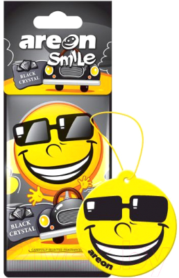 Ароматизатор автомобильный Areon Smile Dry Black Crystal / ASD19 - фото