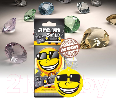 Ароматизатор автомобильный Areon Smile Dry Black Crystal / ASD19