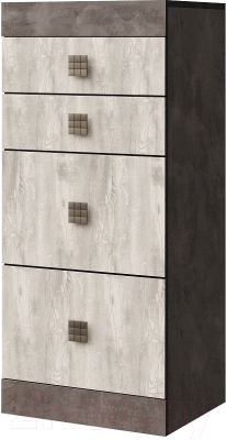 Комод Мебель-КМК Лондон 4Я 0467.22 (оникс/бетон пайн светлый) - фото