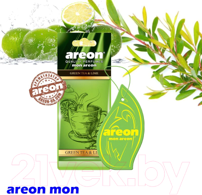 Ароматизатор автомобильный Areon Mon Areon Green tea & Lime / MA36