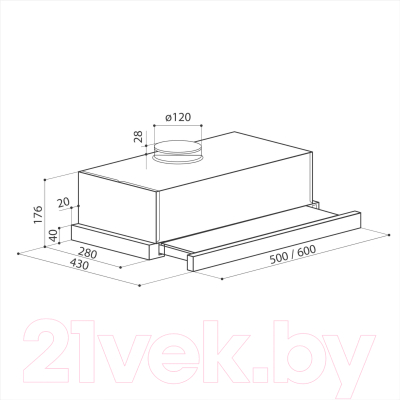 Вытяжка телескопическая Lex Hubble 2M 600 / CHAT000038
