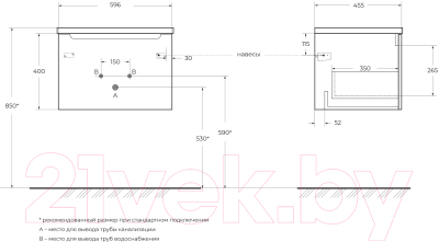 Тумба под умывальник BelBagno ETNA-600-1C-SO-BL-P