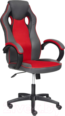 Кресло геймерское Tetchair Racer Gt кожзам/ткань (металлик/красный) - фото