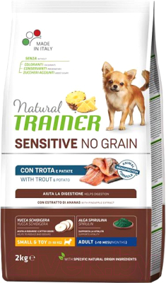 Сухой корм для собак Trainer Natural No Grain для мелких пород, форель - фото
