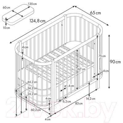 Детская кровать-трансформер Polini Kids Simple 350 / 0003126-11