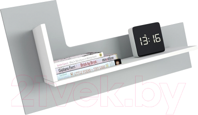 Полка Polini Kids Mirum 3L 800 / 0002091.55 (белый/серый) - фото