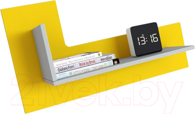 Полка Polini Kids Mirum 3L 800 / 0002091.113 (серый/желтый) - фото