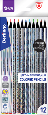 Набор цветных карандашей Berlingo SuperSoft Starlight / SSS0612 - фото