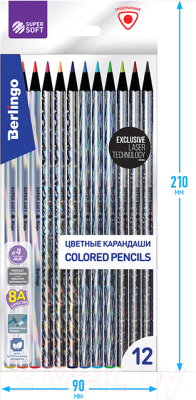 Набор цветных карандашей Berlingo SuperSoft Starlight / SSS0612