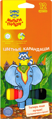Набор цветных карандашей Мульти-пульти Енот в Индии / CP_10746 - фото