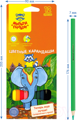 Набор цветных карандашей Мульти-пульти Енот в Индии / CP_10746