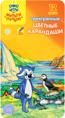 Набор цветных карандашей Мульти-пульти Енот в Исландии / CP_14749 - фото