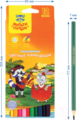 Набор цветных карандашей Мульти-пульти Енот в Испании / CP_10754