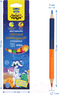 Набор цветных карандашей Мульти-пульти Енот в космосе / CP_33721