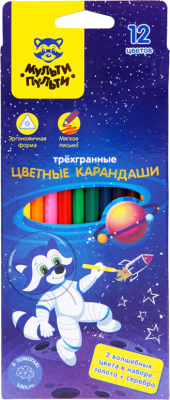 Набор цветных карандашей Мульти-пульти Енот в космосе / CP_29296 - фото