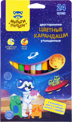Набор цветных карандашей Мульти-пульти Енот в космосе / CP_33722 - фото