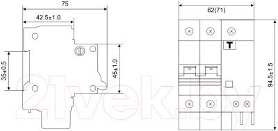 Дифференциальный автомат КС 2Р 25/30 ДА-12
