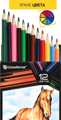Набор цветных карандашей Schoolformat Дикая планета / КЦ12-ДП