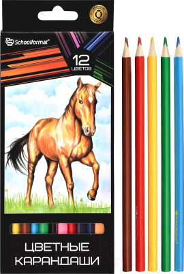 Набор цветных карандашей Schoolformat Дикая планета / КЦ12-ДП
