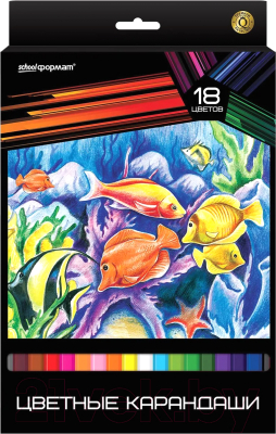 Набор цветных карандашей Schoolformat Дикая планета / КЦ18-ДП - фото