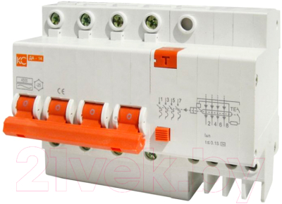 Дифференциальный автомат КС 4Р 16/10 ДА-14 - фото