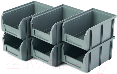 Набор лотков для метизов Стелла-техник V-2-К6 (6шт, серый) - фото