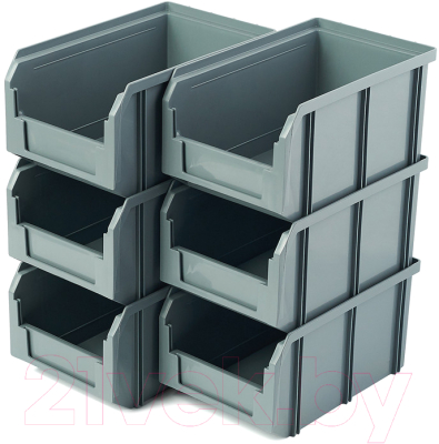 Набор лотков для метизов Стелла-техник V-2-К6 (6шт, серый)