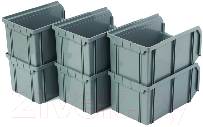 Набор лотков для метизов Стелла-техник V-2-К6 (6шт, серый)