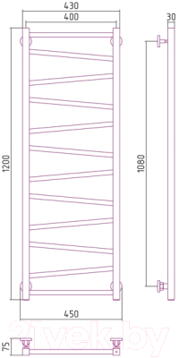 Полотенцесушитель водяной Сунержа Сирокко 120x40 / 00-0253-1240