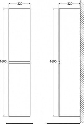 Шкаф-пенал для ванной BelBagno ALBANO-1600-2A-SC-RNG-P