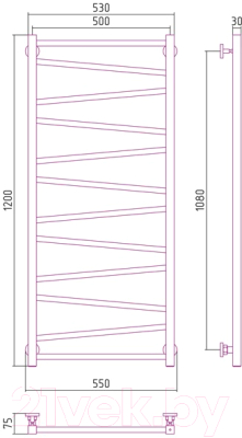 Полотенцесушитель водяной Сунержа Сирокко 120x50 / 00-0253-1250