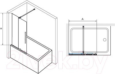 Стеклянная шторка для ванны RGW SC-47 / 41114710-11