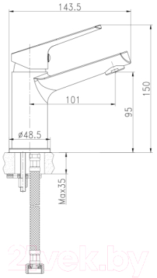 Умывальник со смесителем Cersanit Crea 80 / P-UM-CRE80/1 + 63034