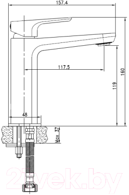 Умывальник со смесителем Cersanit Carina 50 / S-UM-CAR50/1 + 63063