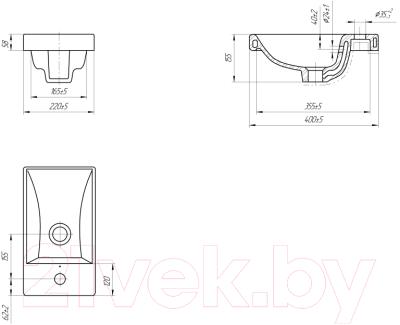 Умывальник со смесителем Cersanit Moduo 40 / S-UM-MOD40/1 + 63034