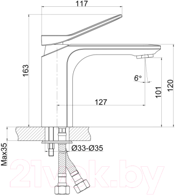 Умывальник со смесителем Cersanit Carina 55В / S-UM-CAR55/1 + 63050